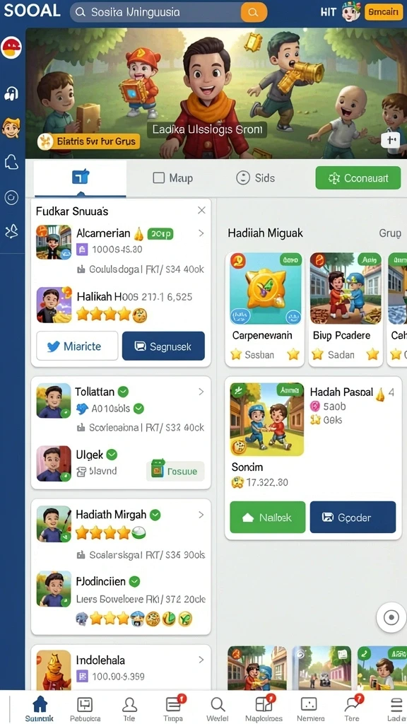 Interaksi antara pemain dalam mode multiplayer.