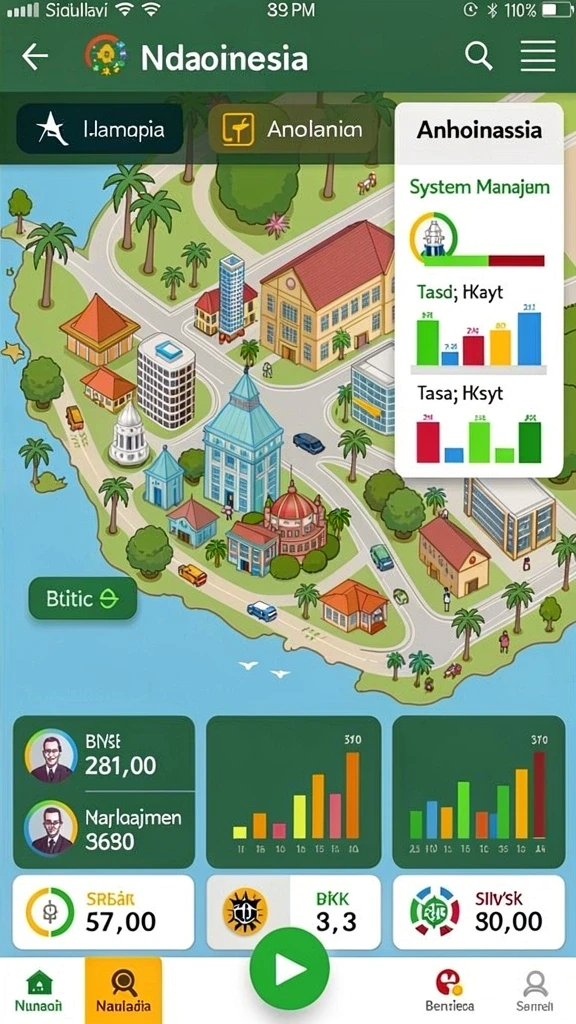 Pengaturan permainan yang mudah dipahami dan dinamis.