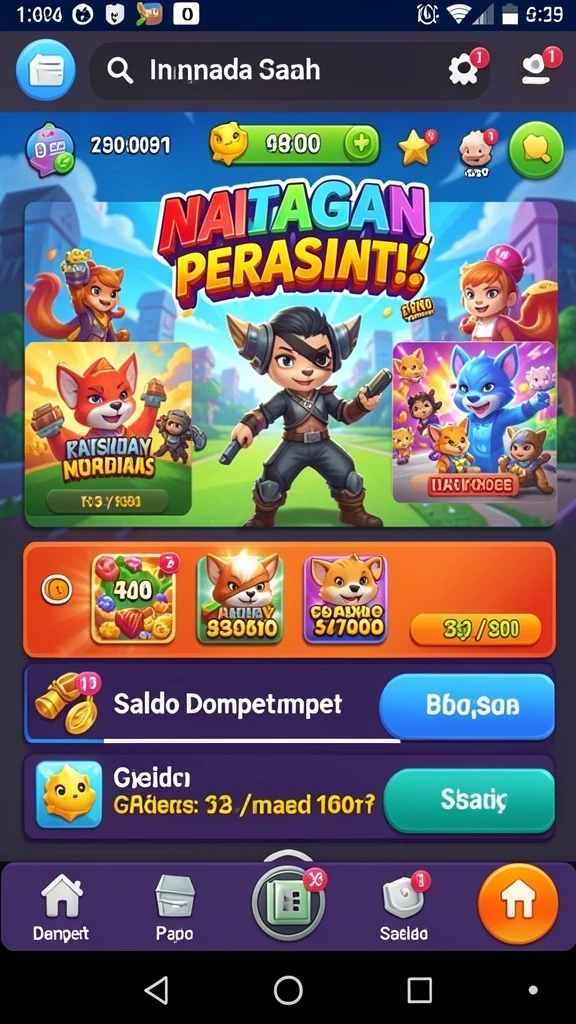Deskripsi sistem upgrade karakter dengan antarmuka pengguna yang jelas.