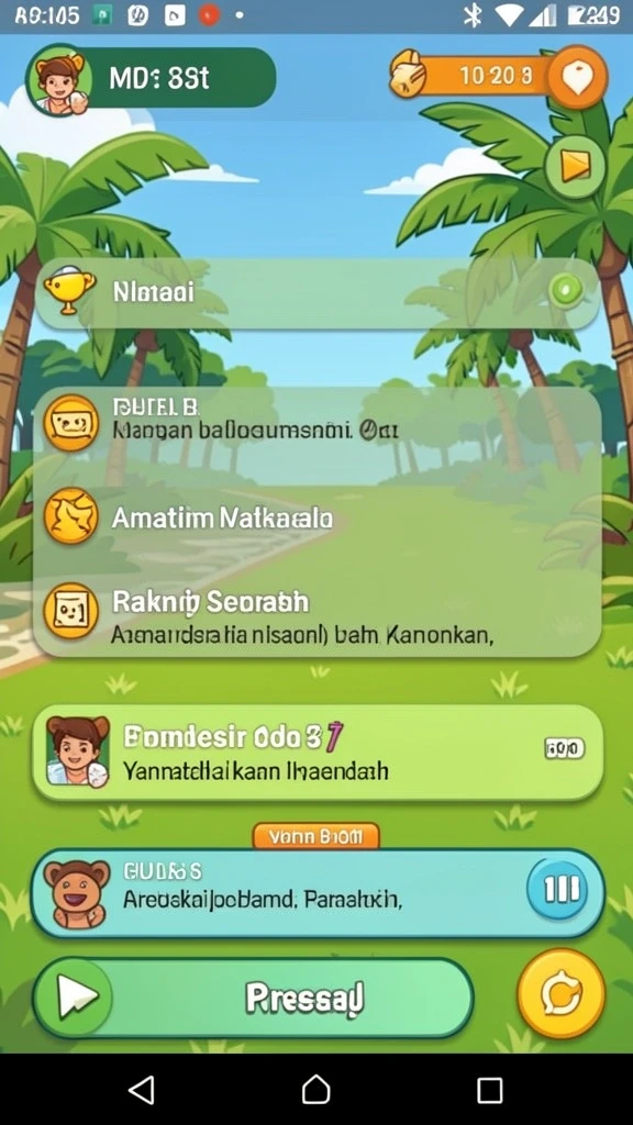 Screenshot dari peta petualangan yang menantang.