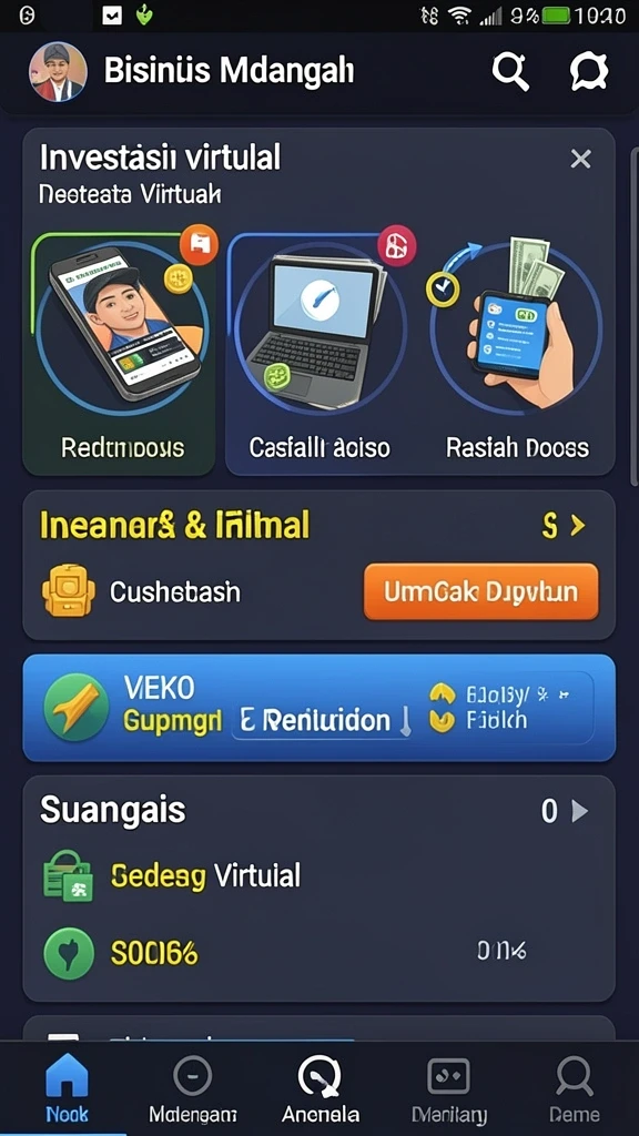 Tampilan antarmuka yang user-friendly untuk semua pemain.