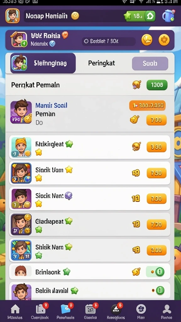 Menu misi dengan tantangan yang beragam.