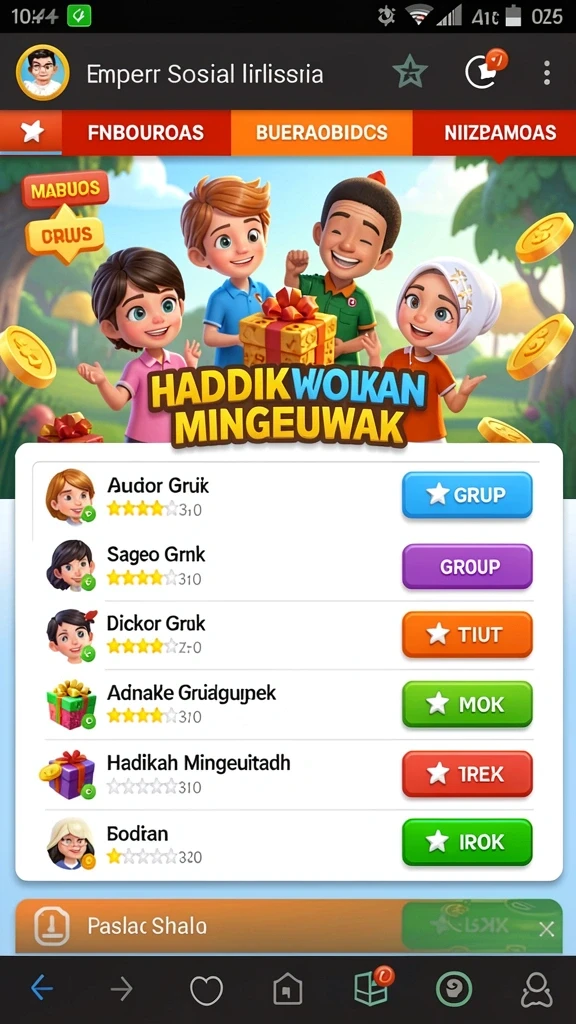 Fitur interaksi sosial yang memungkinkan chat antar pemain.
