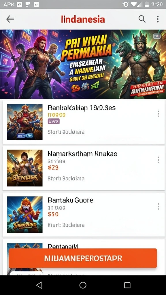Tampilan antarmuka permainan yang menarik.